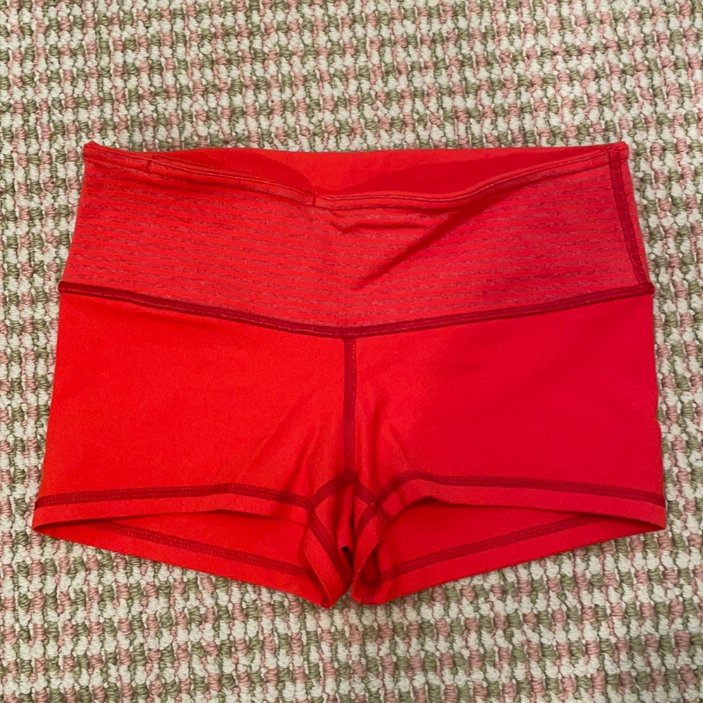Orange Lululemon Bike Shorts